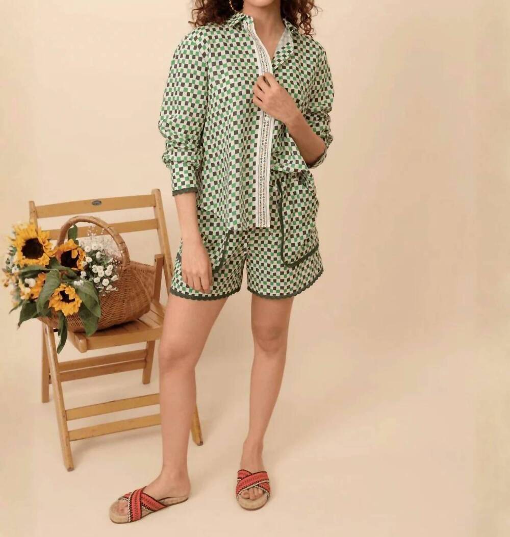 NEW EMILY LOVELOCK tanisha shirt in green